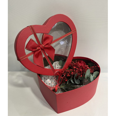 Rosa preservada serie ETERNAL en caja de corazón